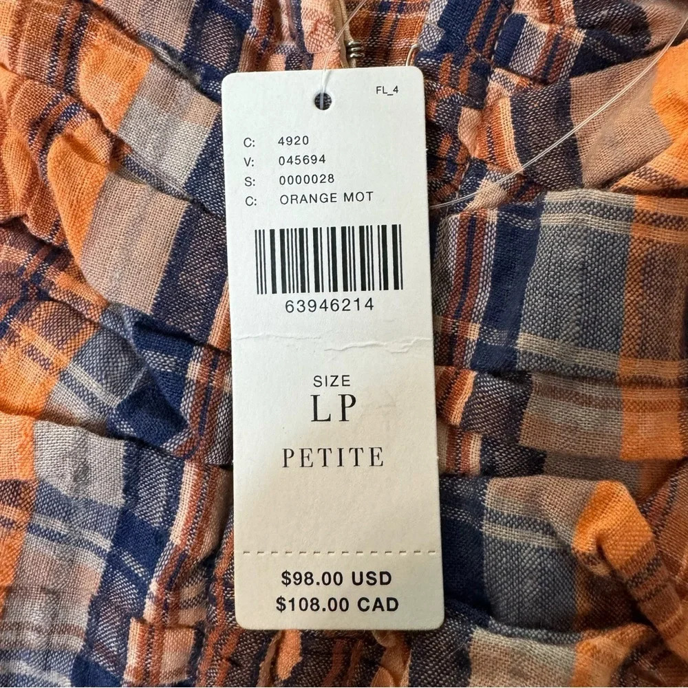 Anthropologie Verb Pallavi Singhee Ruffle Plaid Tank Top. NWT Size Large Petite - Picture 8 of 12